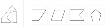 Which shape matches the figure? organizing shapes example question